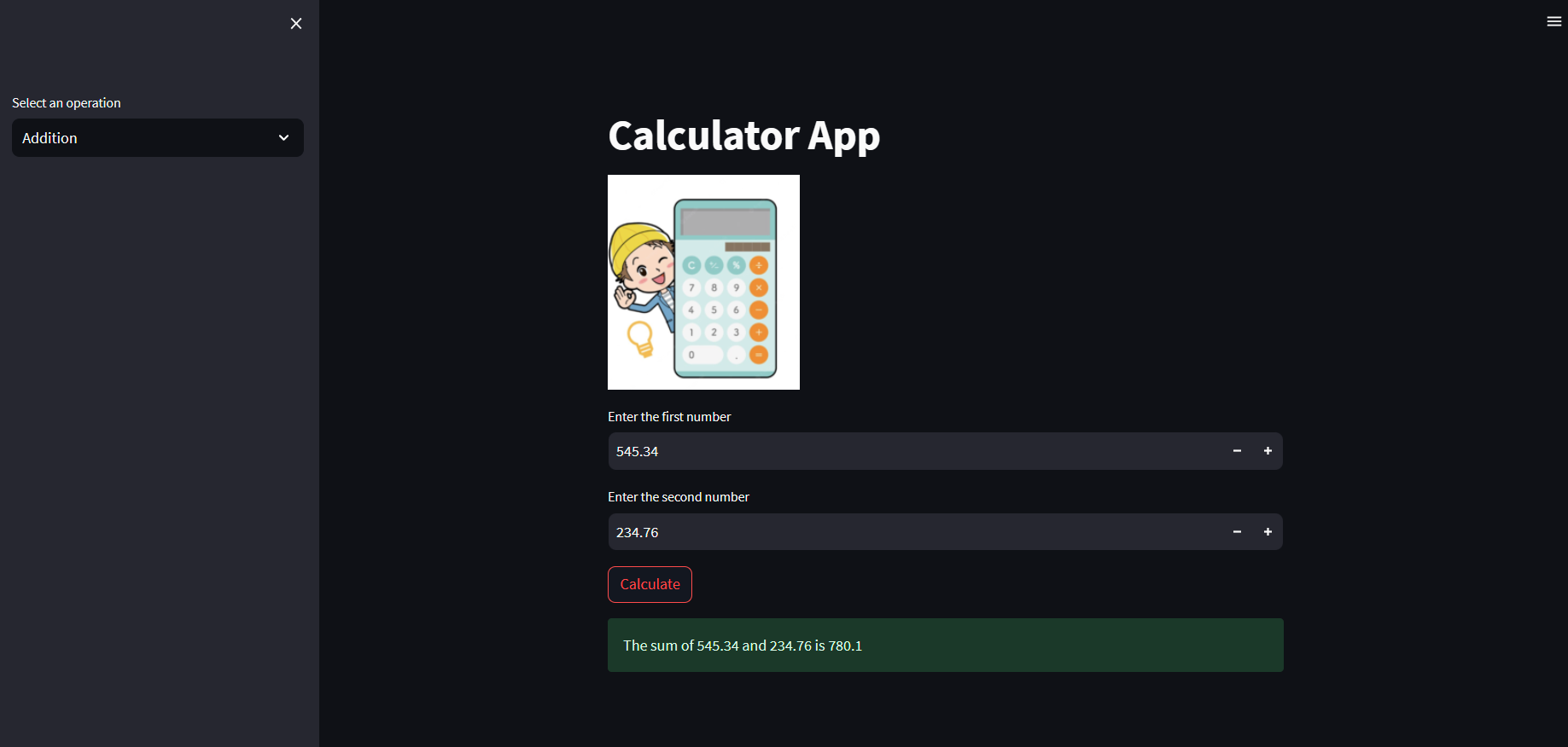 Calculator project Details